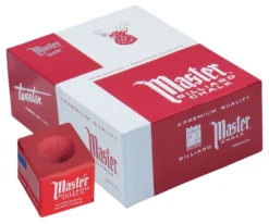 Master Chalk (Box Of 144 Cubes) -Billiards Store chm144 red 01