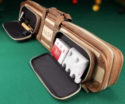 Elite 4x8 Vintage Vinyl Soft Cue Case Black -Billiards Store ecvs48 chestnut 01 3