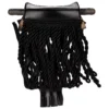 Black Fringe Leather Pocket Set (Set Of 6)